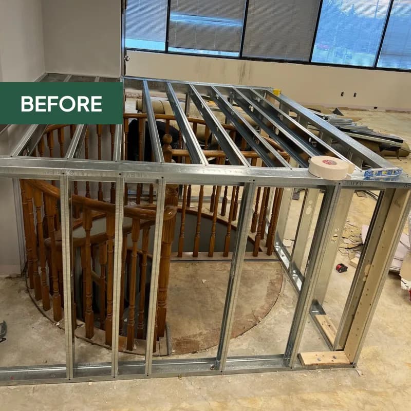 New interior windows bringing light into work areas