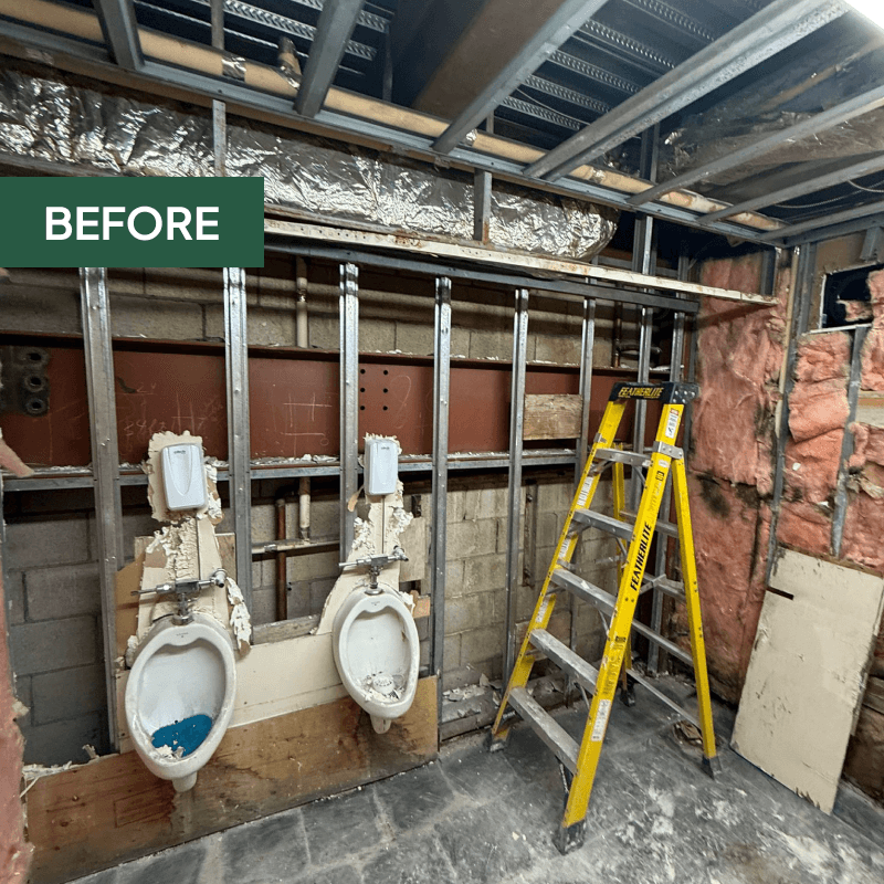 Flooring upgrade in commercial washroom