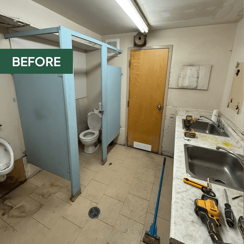 Updated wall finishes and mirror