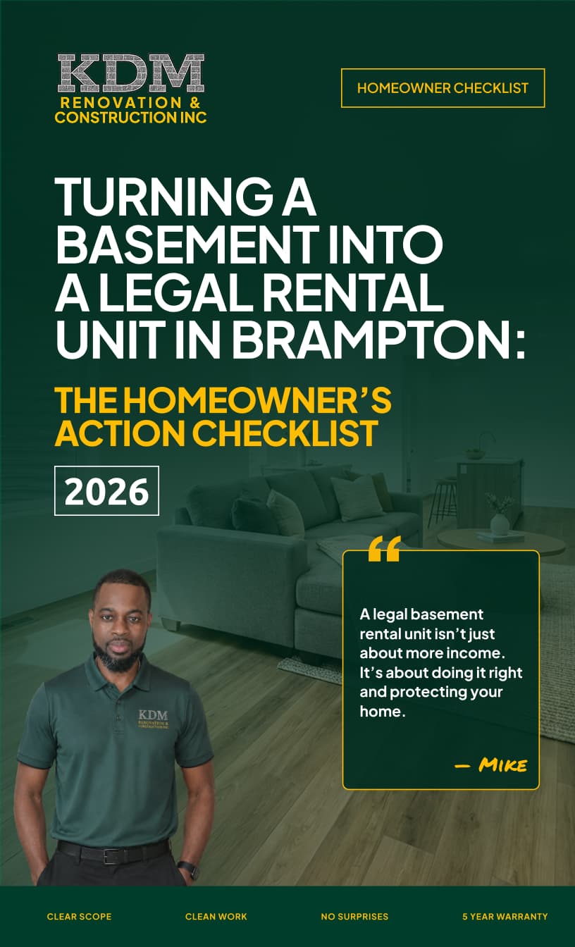 Turning a basement into a legal rental unit in Brampton homeowner checklist