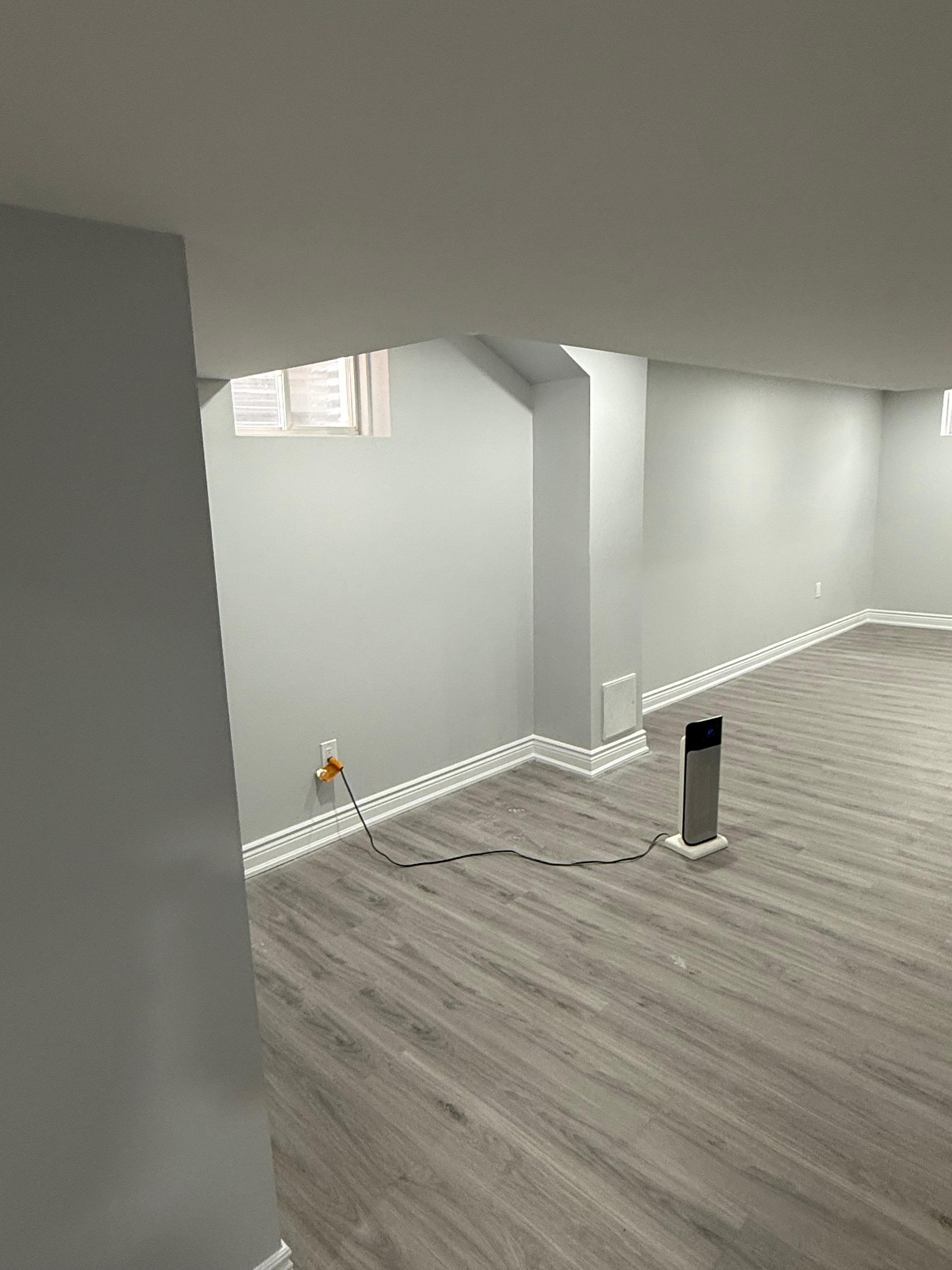 Framing and flooring unfinished basement in Brampton (after)