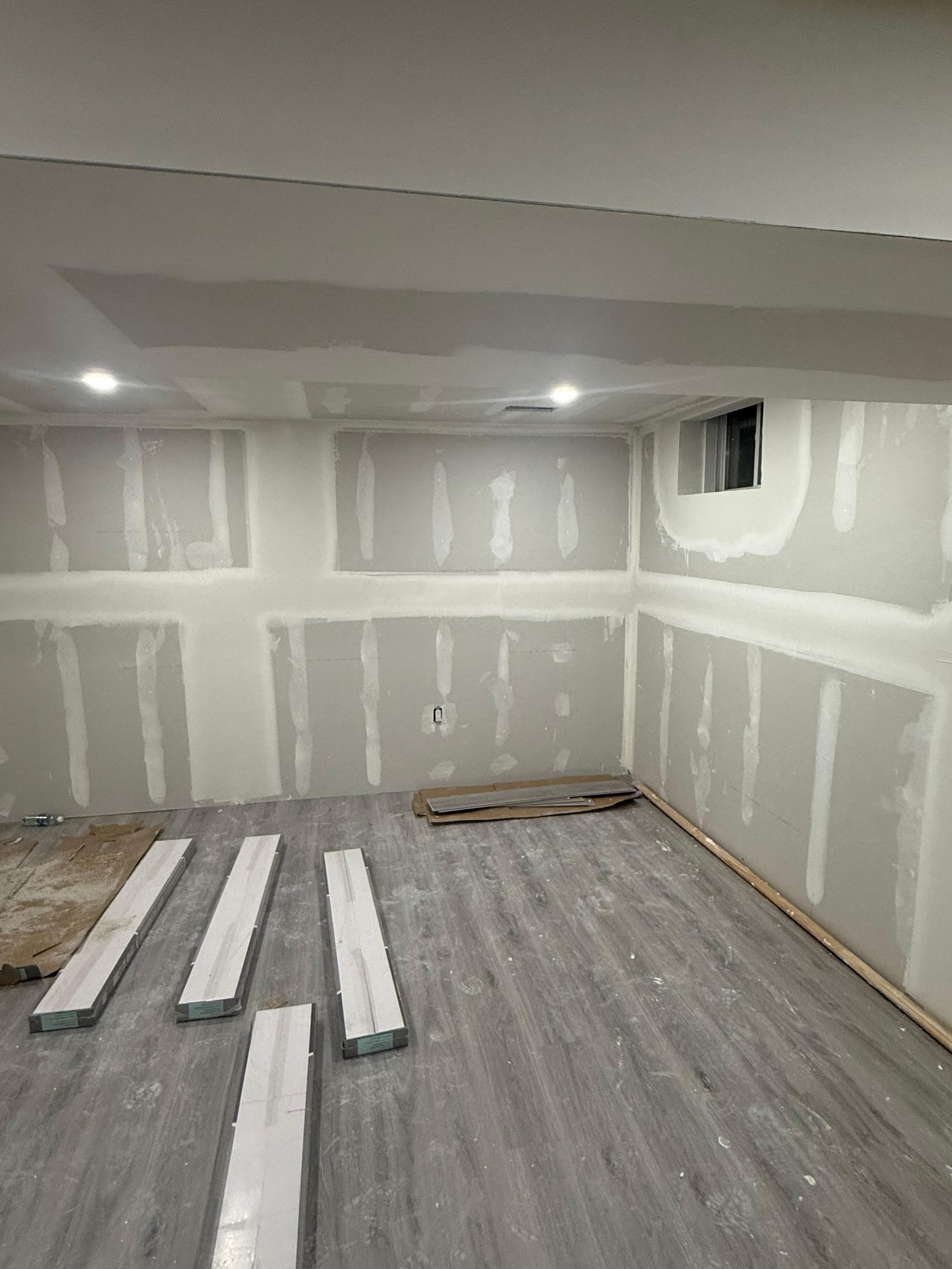 Framing and flooring unfinished basement in Brampton (before)